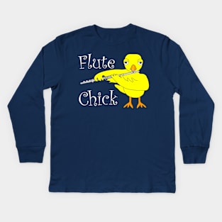 Flute Chick Text Kids Long Sleeve T-Shirt